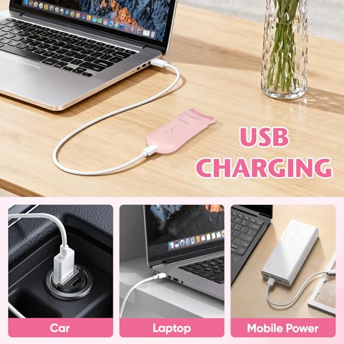 Rose Gold Heated Eyelash Curler - Type-C Rechargeable Mini Curling Tool