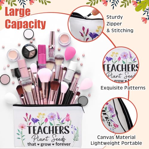 24-Piece Canvas Makeup Bag Set - Teacher Appreciation Travel Pouch