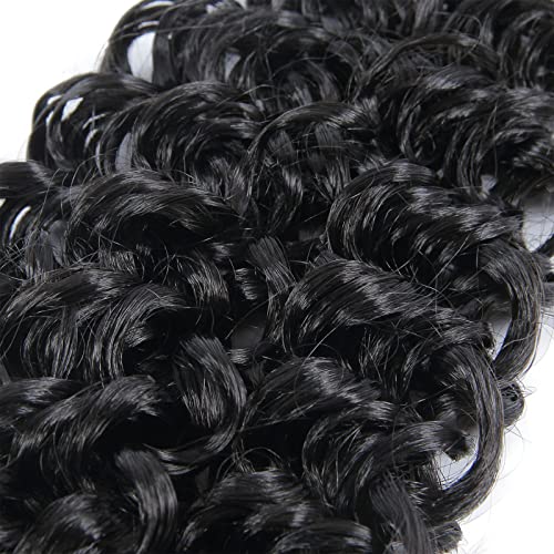 8 Packs Curly Crochet Hair GoGo Curl Crochet hair for Women Natural Black Deep Wave Braiding hair,Synthetic Bohemian Crochet Braid Water Wave Crochet hair Extensions(18inch, 1B)