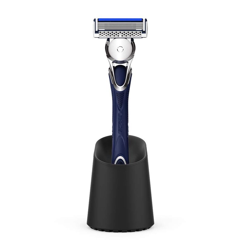 Proof Labs Single Toothbrush Holder and Razor Stand for Bathroom Sink and Countertop (Black, Silicone)