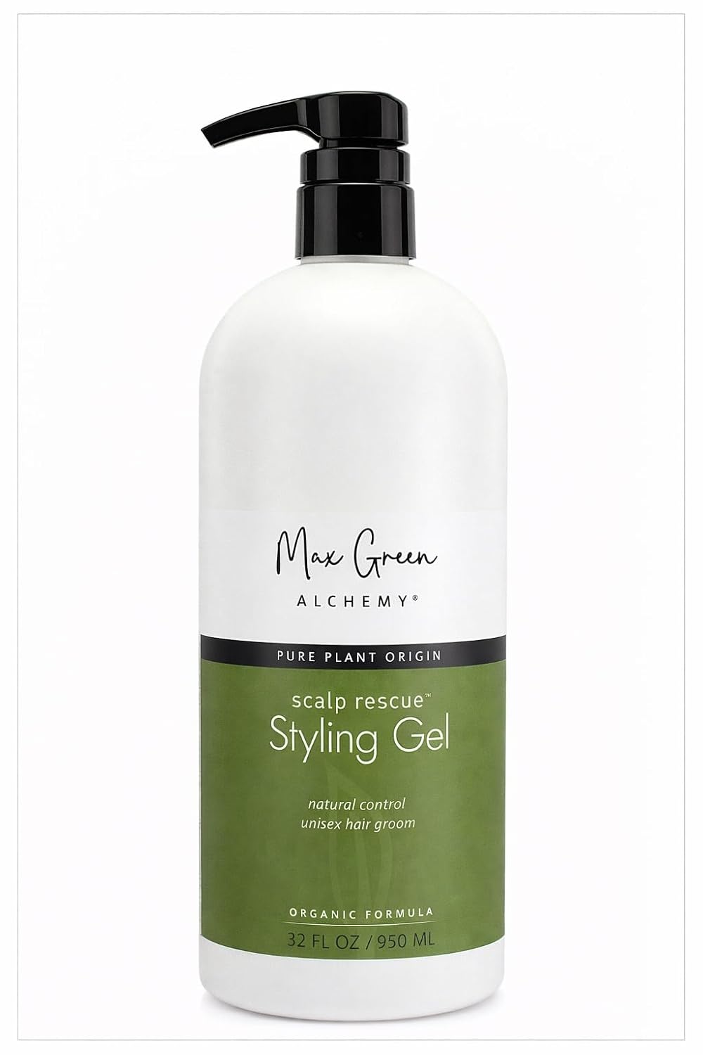Vegan Hair Styling Gel - Scalp Rescue Organic Formula for Flexible, Natural Styles | 32 Fl Oz, Alcohol-Free & Color Safe