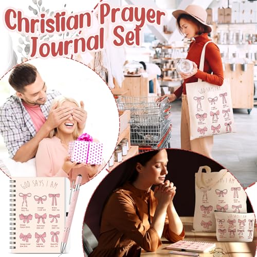 5-Piece Pink Bible Verse Canvas Tote Bag and Stationery Gift Set