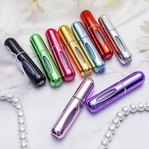 Yamadura 5ml Refillable Perfume Atomizer Bottle Set - Blue, Black, Gold, Pink for Travel & Outgoing (4 Pack)