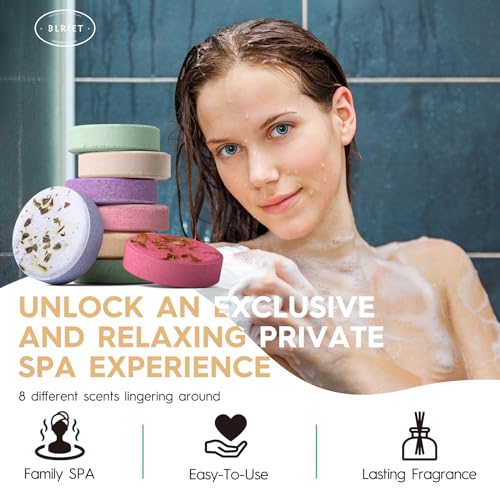 Blriet Shower Steamers – 8fruity & floral Aromatherapy Scent Variety, Surrounded Floral