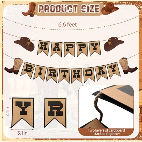 Cowboy Birthday Banner Decoration - Western Theme Party Supplies