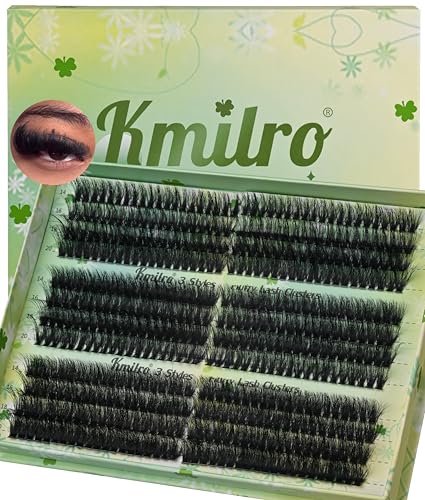 Kmilro Lash Clusters 150D+180D+200D 14-20mm Volume Eyelash Extensions - 480pcs