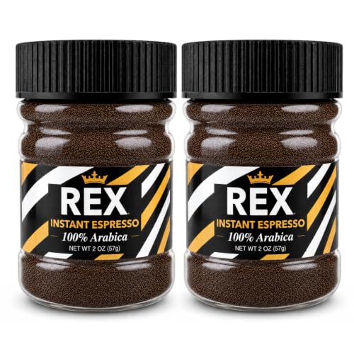 Rex Coffee Premium Instant Espresso - 100% Arabica, 2 oz Jars (Pack of 2)