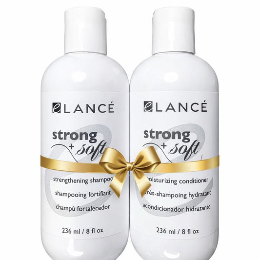 Hair Growth & Repair Shampoo and Conditioner Set with Rosemary, Minoxidil, Biotin, Argan & Keratin – eLANCÉ Strong + Soft – Anti Hair Loss, Frizz Control, Deep Hydration, Salt Free, 16 fl oz