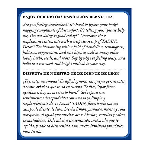 Tadin Detox Dandelion Tea - Caffeine Free Herbal Blend, 3 Pack