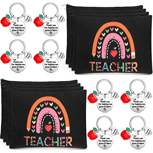 Yinkin 16-Piece Teacher Appreciation Gift Set with Canvas Bags & Keychains