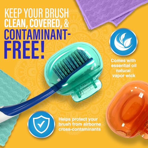 GuruNanda Brush Pods - Travel Toothbrush Covers, Pack of 6