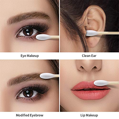 500 Count Wooden Cotton Swabs for Ear Care & Makeup | Tifanso