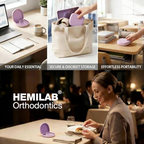 HEMILAB 2-Pack Slim Aligner Case with Vent Holes & Silicone Liner
