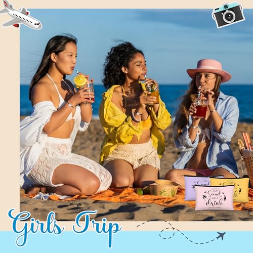 18-Piece Girls Trip Gift Set: 6 Makeup Bags, 6 Bracelets & 6 Cards
