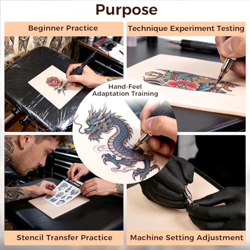 3mm Double-Sided Tattoo Practice Skin - 8x6in Silicone Sheets