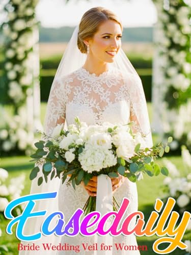 White Long Fingertip Bridal Tulle Veil with Comb for Brides