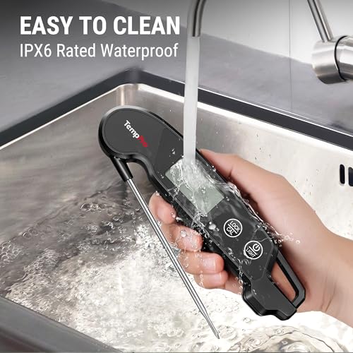 TempPro Instant Read Meat Thermometer - 1 Sec Digital Kitchen Thermometer with Backlight, Waterproof & Calibration