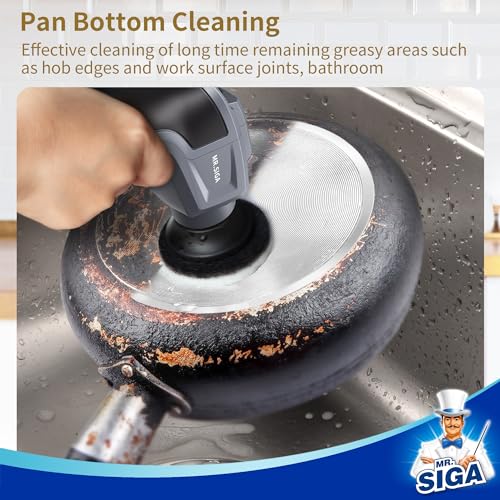 MR.SIGA Heavy Duty Abrasive Pad Refills for Electric Spin Scrubber - 10 Pack
