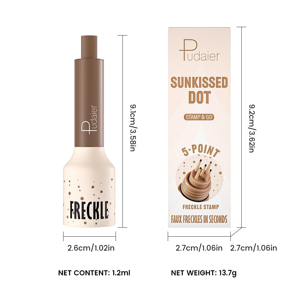 Freckle Stamp - Waterproof Faux Freckle Pen for Natural-Looking Makeup | Quick-Dry 5-Point Marker (03)