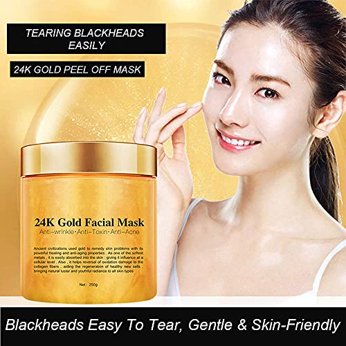 KlsyChry 24K Gold Peel Off Face Mask - Anti-Aging & Deep Cleansing 250g
