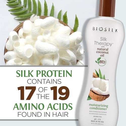 BioSilk Coconut Oil Moisturizing Conditioner 12 Fl Oz - Frizz Control