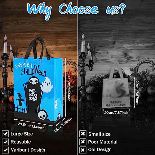 CCINEE 12PCS Large Halloween Tote Bags - Reusable Trick or Treat Bags