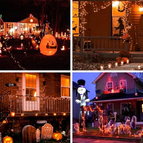 2 Pack Solar String Lights - 240 LED Copper Wire Fairy Lights for Halloween