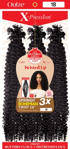 Outre Xpression Twisted Up Springy Bohemian Twist Hair 16" (1B)