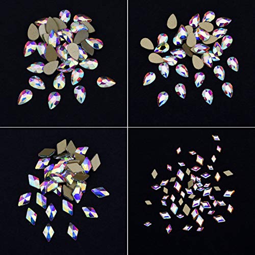 Tisslan BST200117E 240 Mixed Glass AB Rhinestones 12 Shapes for Nail Art