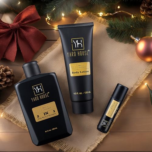 Men's Grooming Gift Set with Body Wash, Lotion & Lip Balm in Tire-Shape Travel Case
