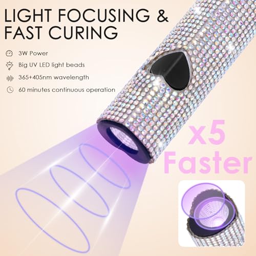 Linssy Diamond Handheld UV Nail Lamp 10W Rechargeable Mini Gel & Nail Art Light