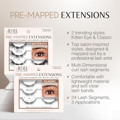 Ardell Cat Eye PreMapped Eyelash Extensions Kit - 4 Pairs