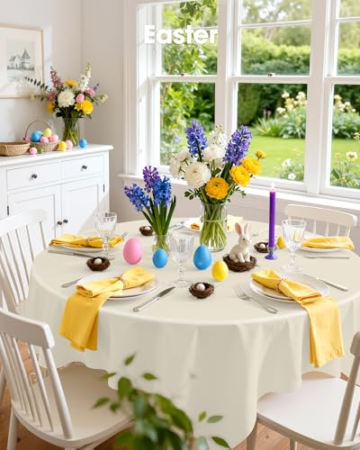 Beige Disposable Tablecloths - 6 Pack, 54" x 108" for Events