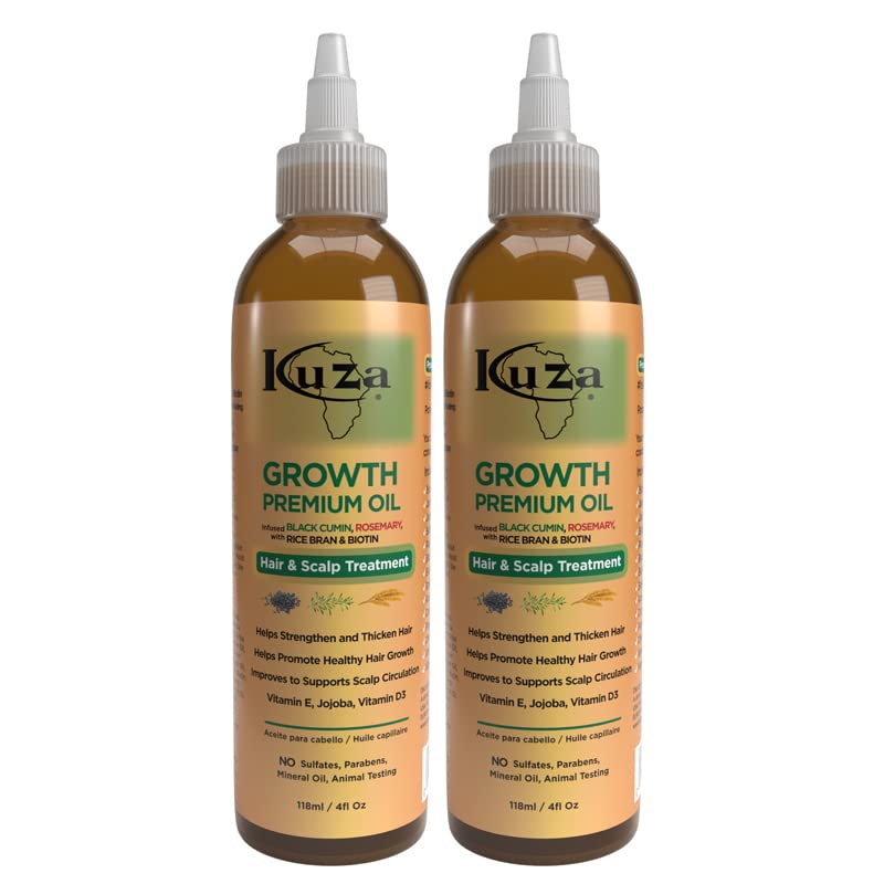 Kuza Premium Growth Oil with Black Cumin & Rosemary 4oz - Pack of 2