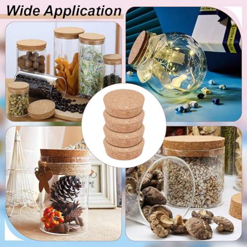 BENECREAT Wooden Cork Bottle Stoppers - 6 Pack, 3" Diameter Tapered Design for Wine & DIY Crafts