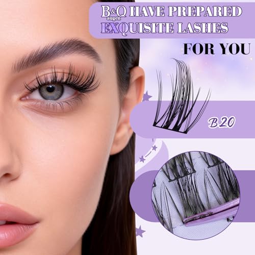 B&Qaugen 156PCS Manga Lash Clusters Kit for Easy Eyelash Extensions
