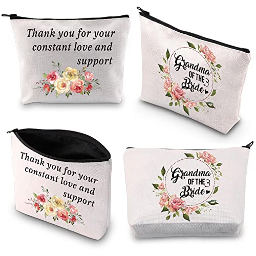 Grandma of the Bride Makeup Bag - Canvas Travel Cosmetic Pouch Gift