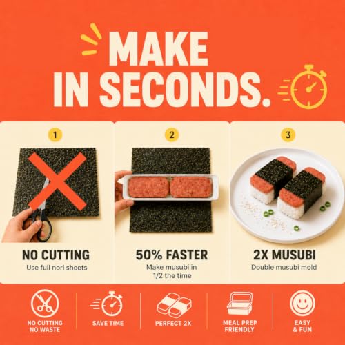 Large Double Musubi Sushi Maker Mold | Non-Stick Rice Ball Press