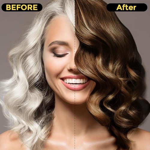Dark Brown Hair Dye Shampoo 3-in-1 for Gray Coverage - ZIXSIRP