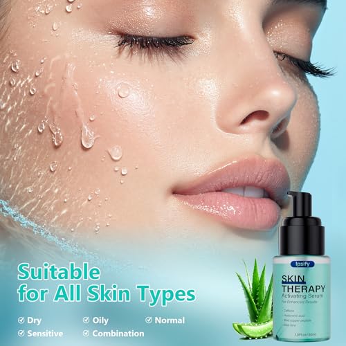 Red Light Therapy Face Serum with Hyaluronic Acid & Copper Peptides – Hydrating Anti-Aging Skin Care for Face & Neck, 1Oz