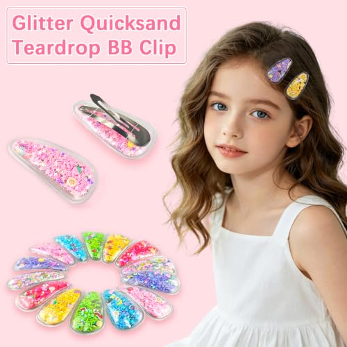 Kids Girls Hair Accessories Set with Pink Storage Box - 246 Pieces including Ties Clips & Bands
