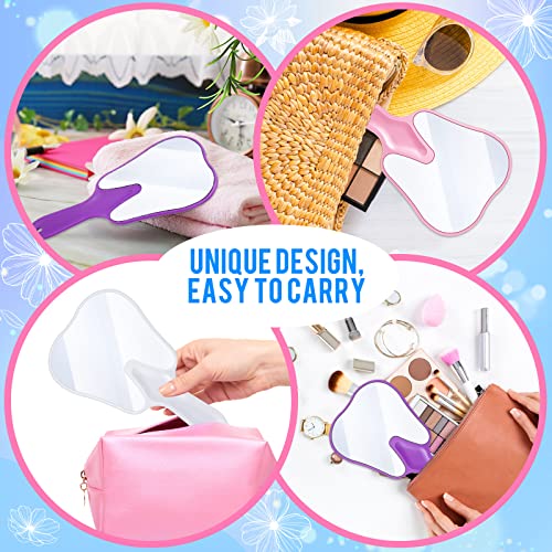 6 Tooth Shaped Handheld Mirrors - Cute Portable Makeup Tools