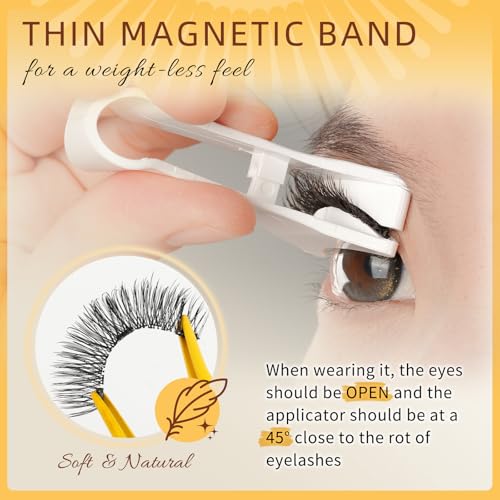QUEWEL Magnetic Eyelashes Kit with Applicator - 2 Pairs Natural Look