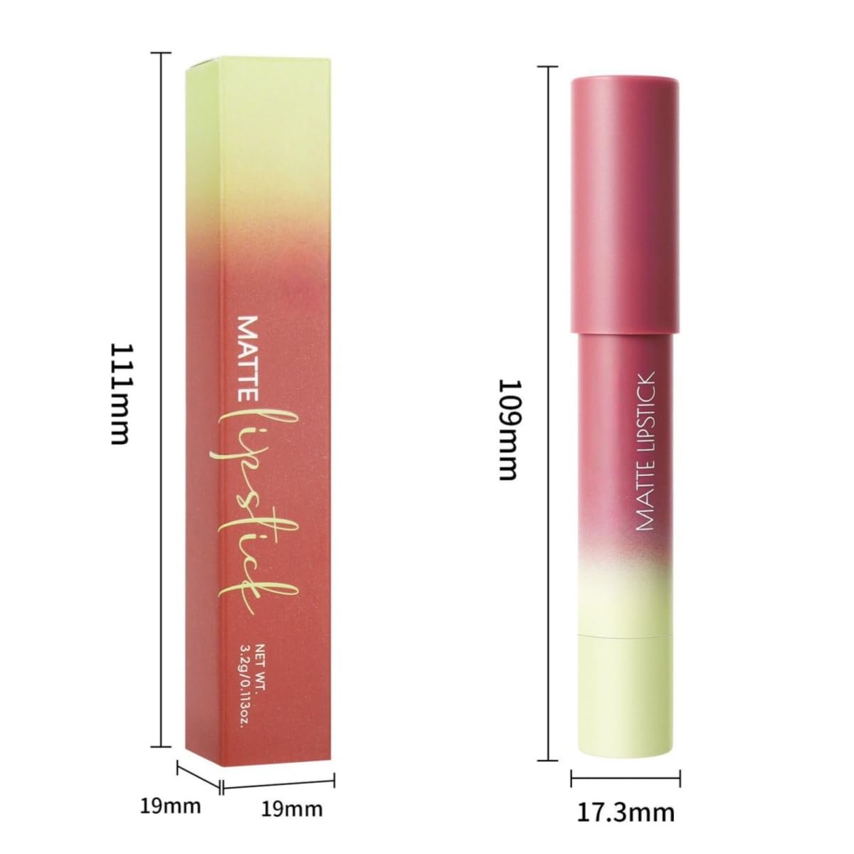 ONarisae 2in1 Lip Liner & Lipstick Combo Matte Longwear Waterproof Lipstick for Women #03 Coral Pink