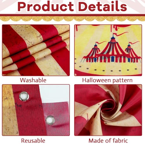 Creepy Carnival Decorations - Red & White Striped Porch Banner Set