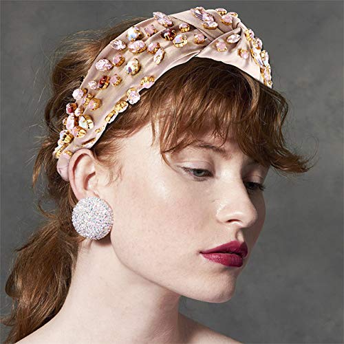 Crystal Velvet Knotted Headband with Rhinestones for Women