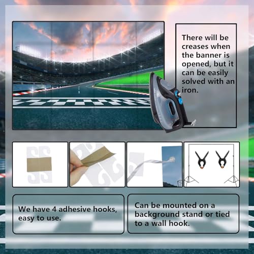 Racing Car F1 Banner Backdrop - Sports Theme Party Decor 71x47"