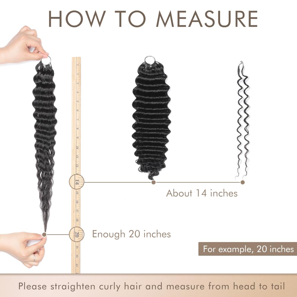 Miracle Knots Crochet Hair - 18 Inch Deep Wave Human Hair for Black Women | 125g, 100 Strands, Reusable