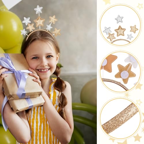 Gold Alloy Five-Pointed Star Headband for Women & Girls