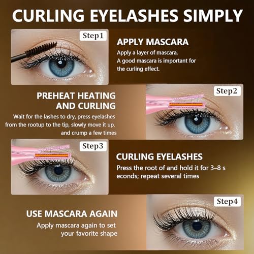 Acavado Light Pink Heated Eyelash Curler with 3 Temperature Modes